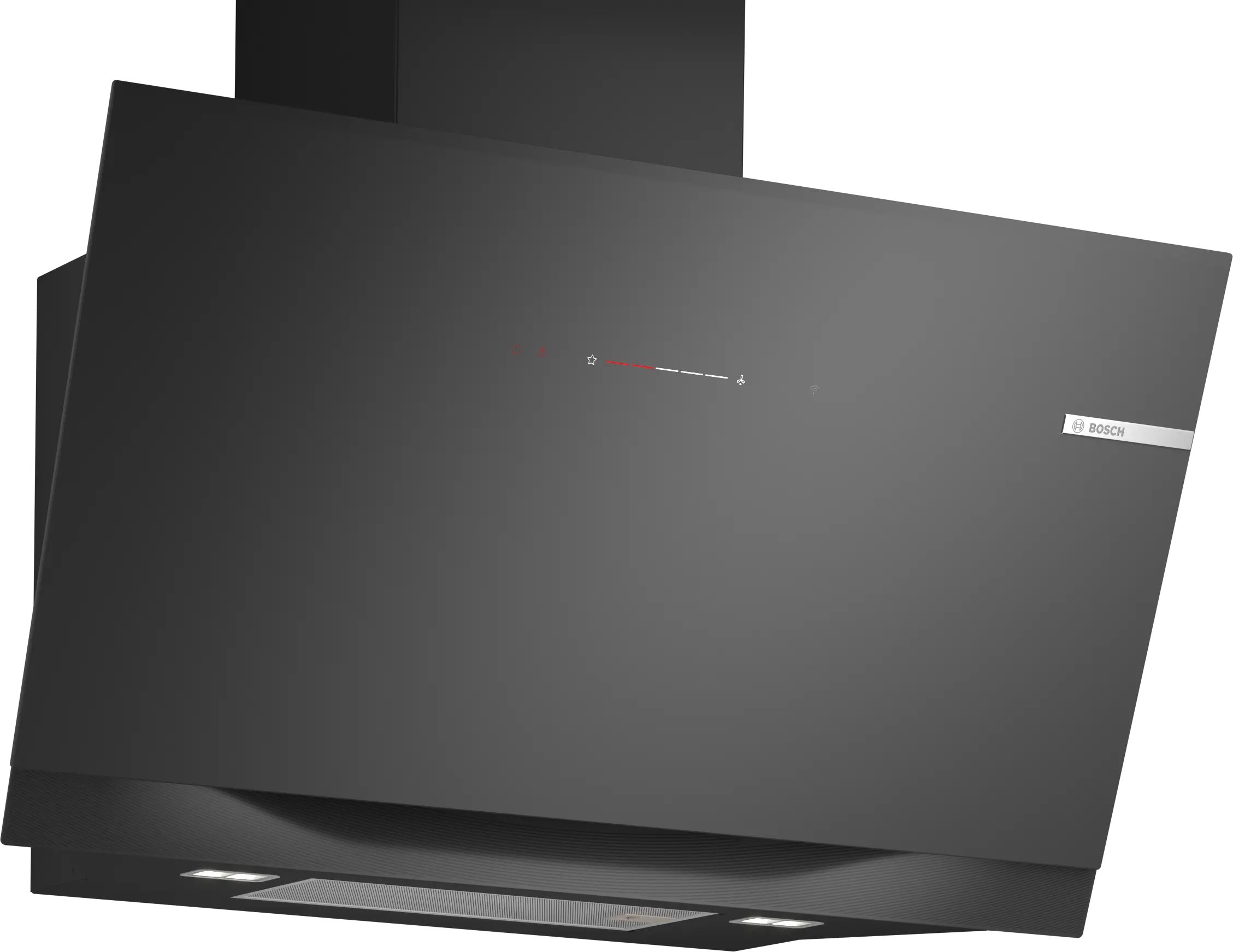 Series 8 Wall-mounted Hood 90 cm clear glass black printed, Black