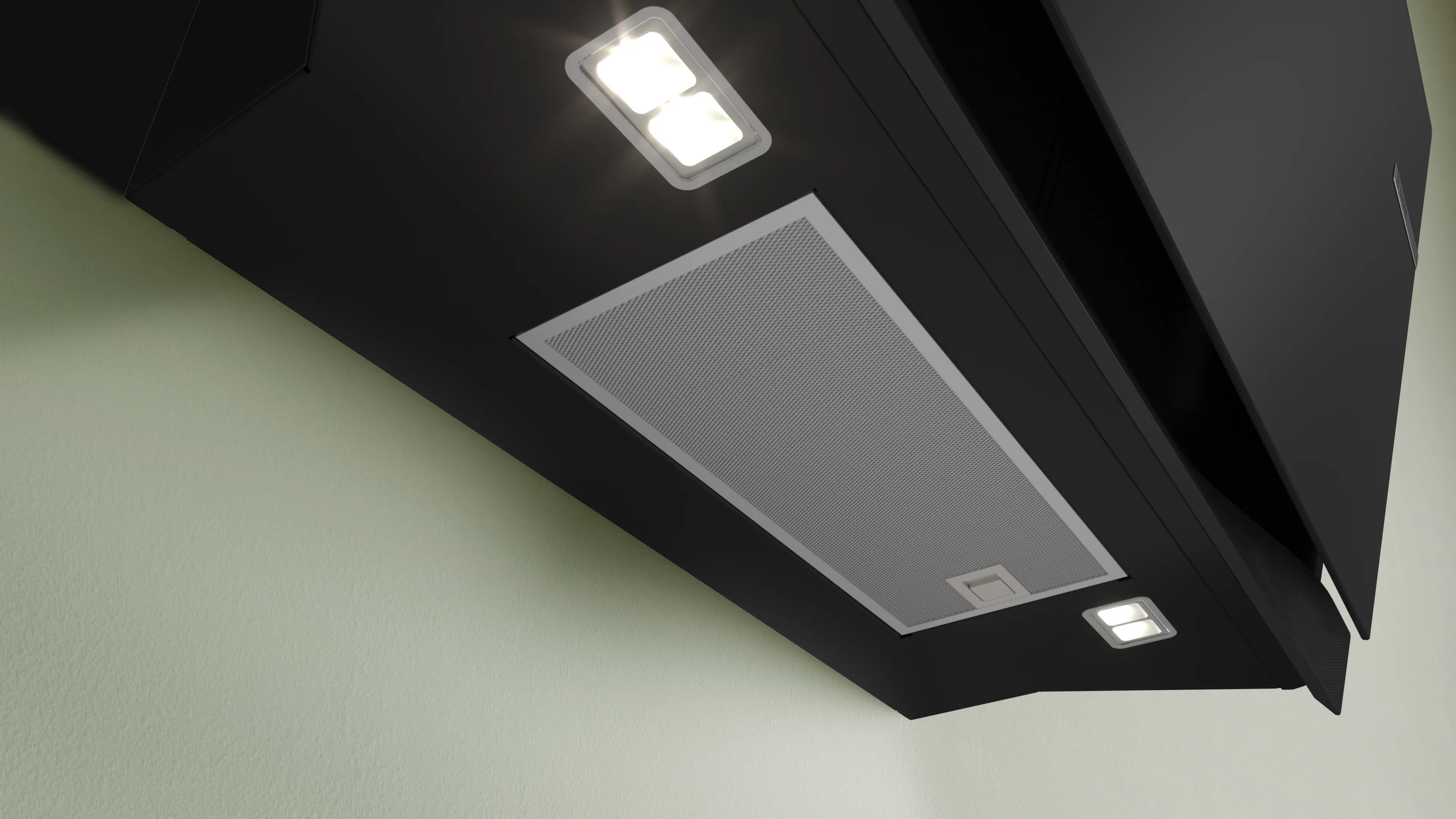 Series 8 Wall-mounted Hood 90 cm clear glass black printed, Black thumbnail 5