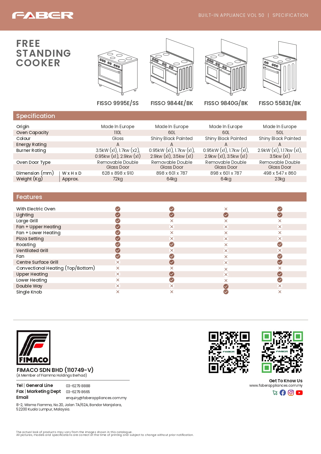 FABER STANDING COOKER FISSO 9995E/SS thumbnail 4
