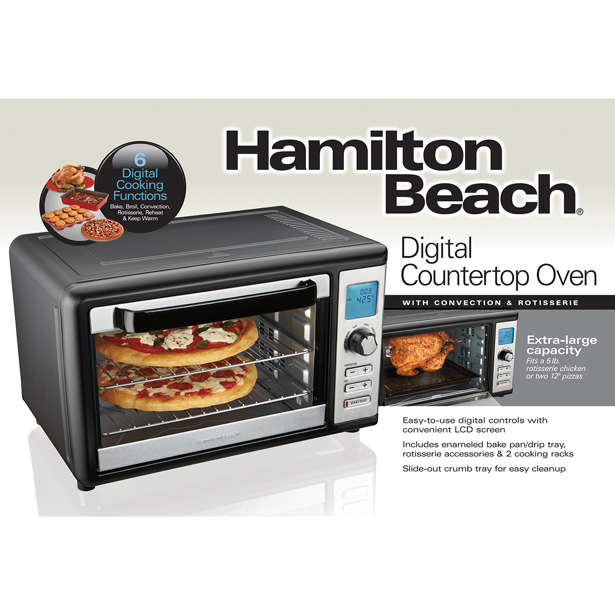 Digital Countertop Oven with Convection and Rotisserie thumbnail 6