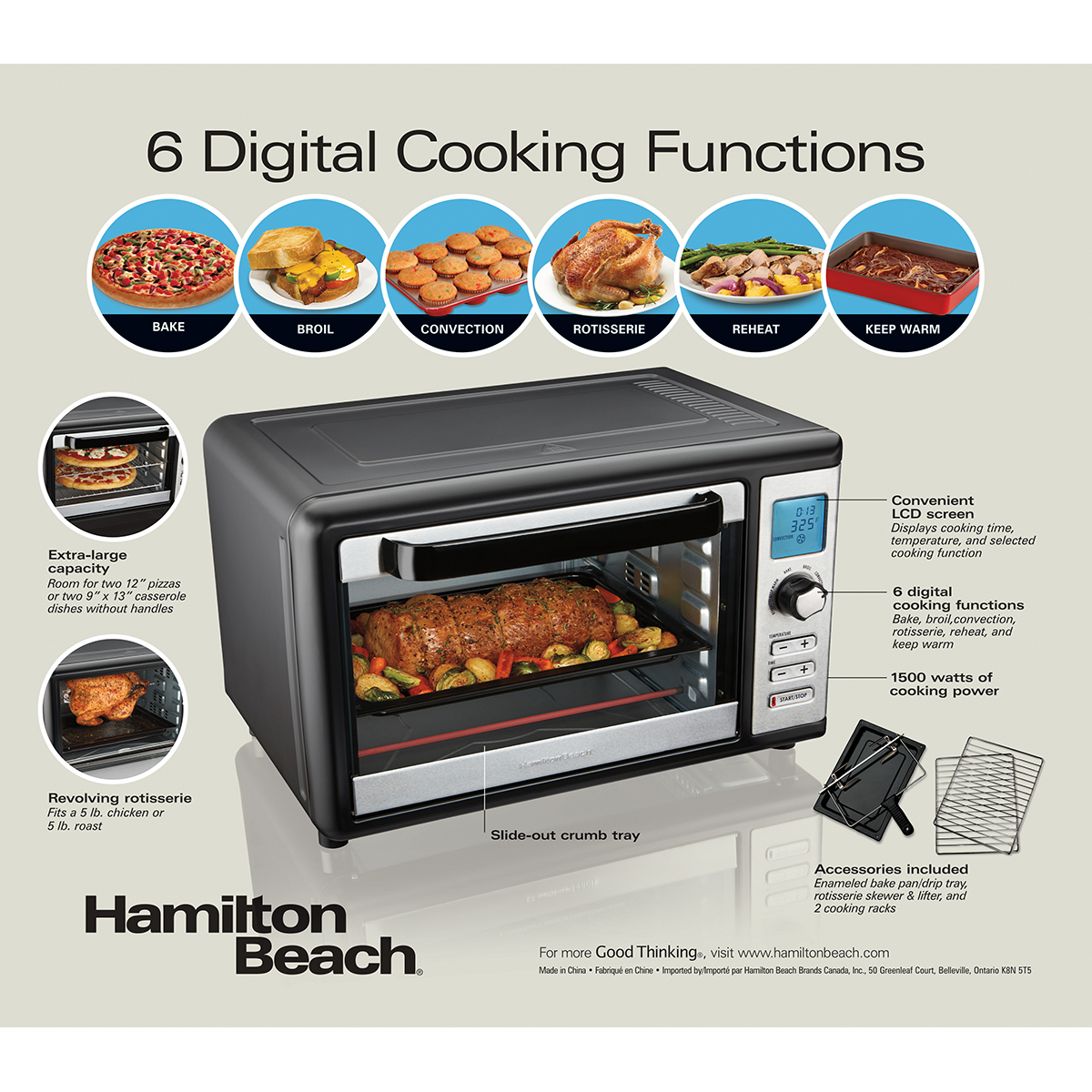 Digital Countertop Oven with Convection and Rotisserie thumbnail 7
