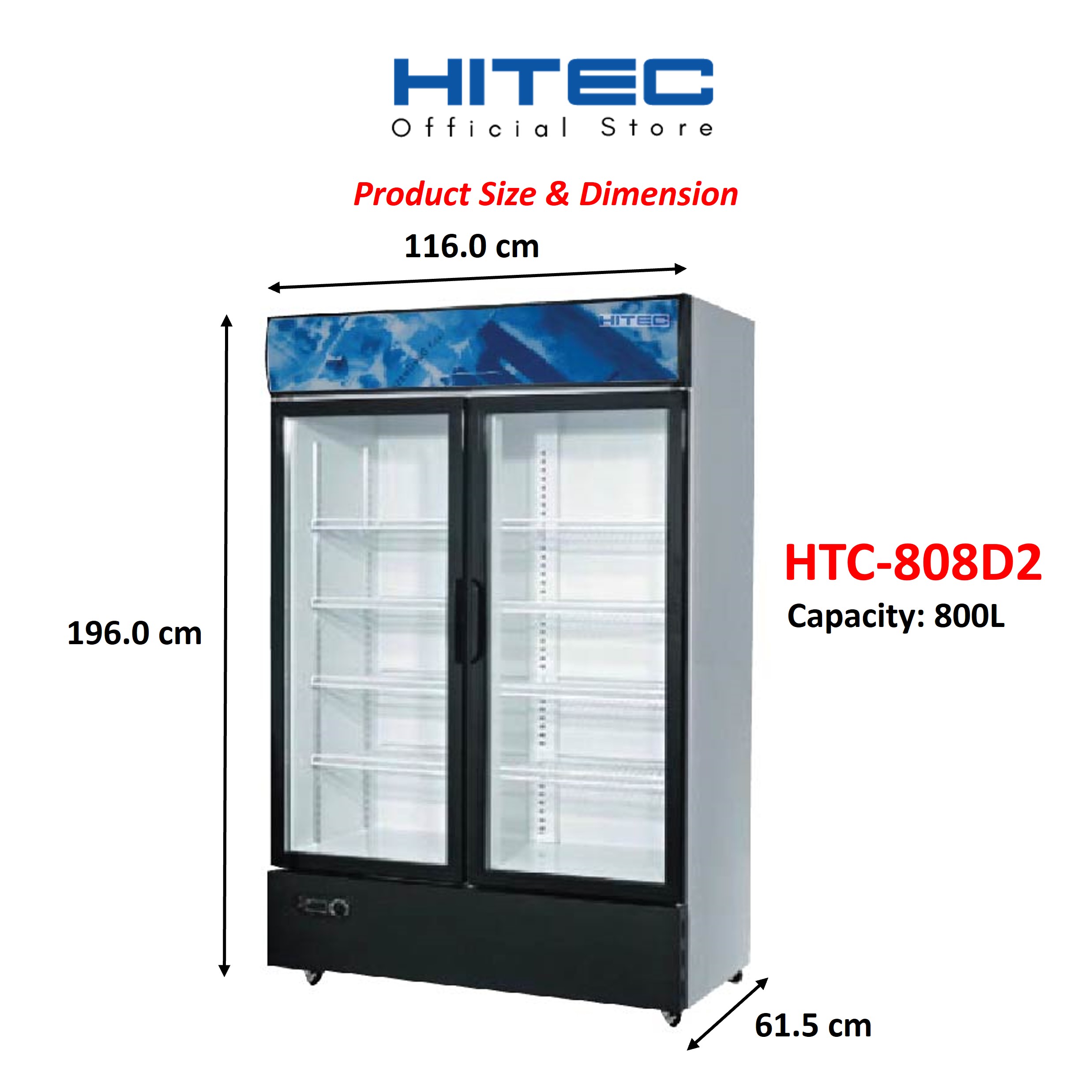 Display Chiller 2 Door (800L) HTC-808D2 thumbnail 2