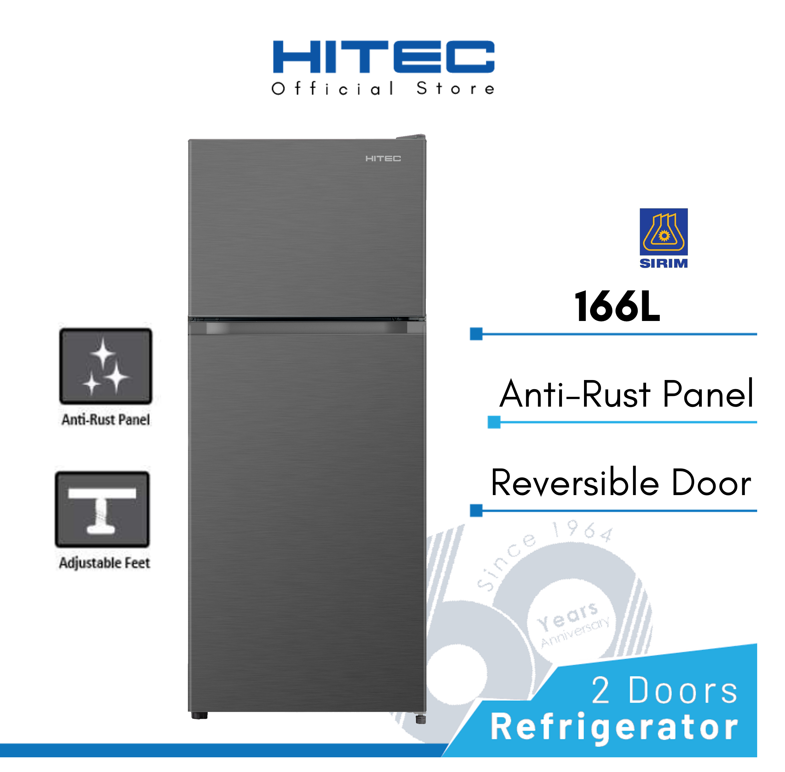 Two Door Refrigerator 166L HTR-F158