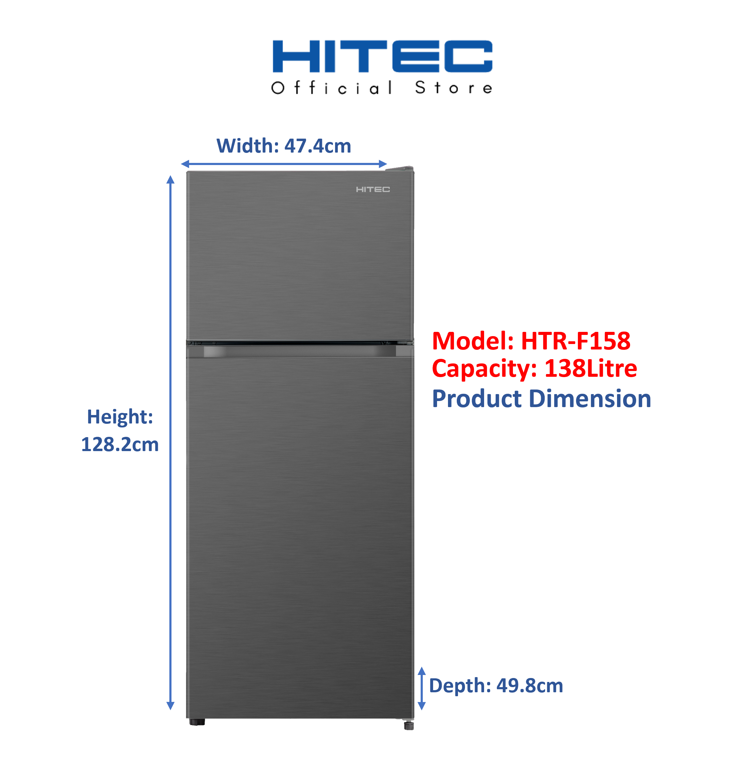 Two Door Refrigerator 166L HTR-F158 thumbnail 2