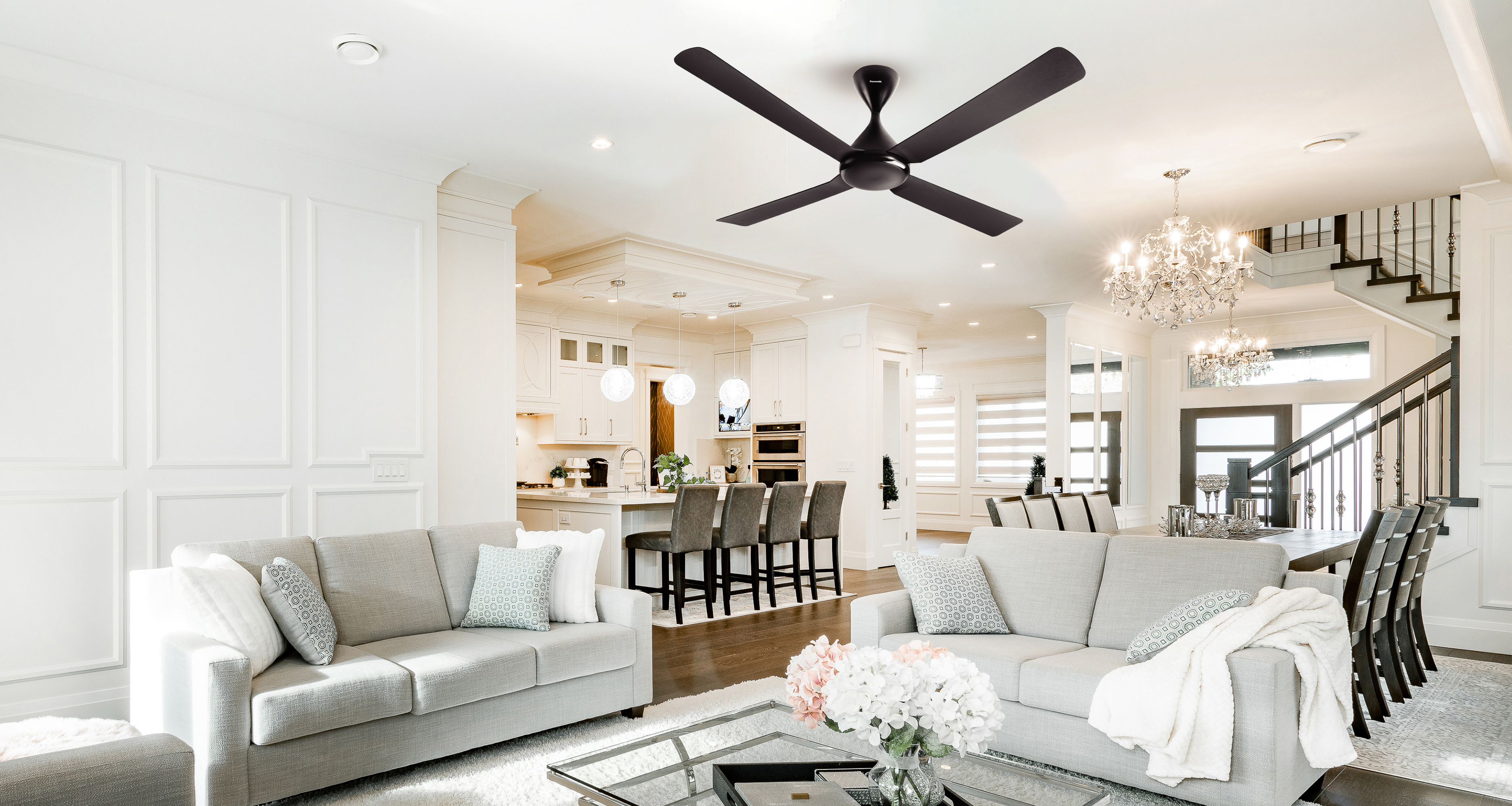 56” 4-Blade Bayu DC Motor Ceiling Fan F-M14SHVBKH