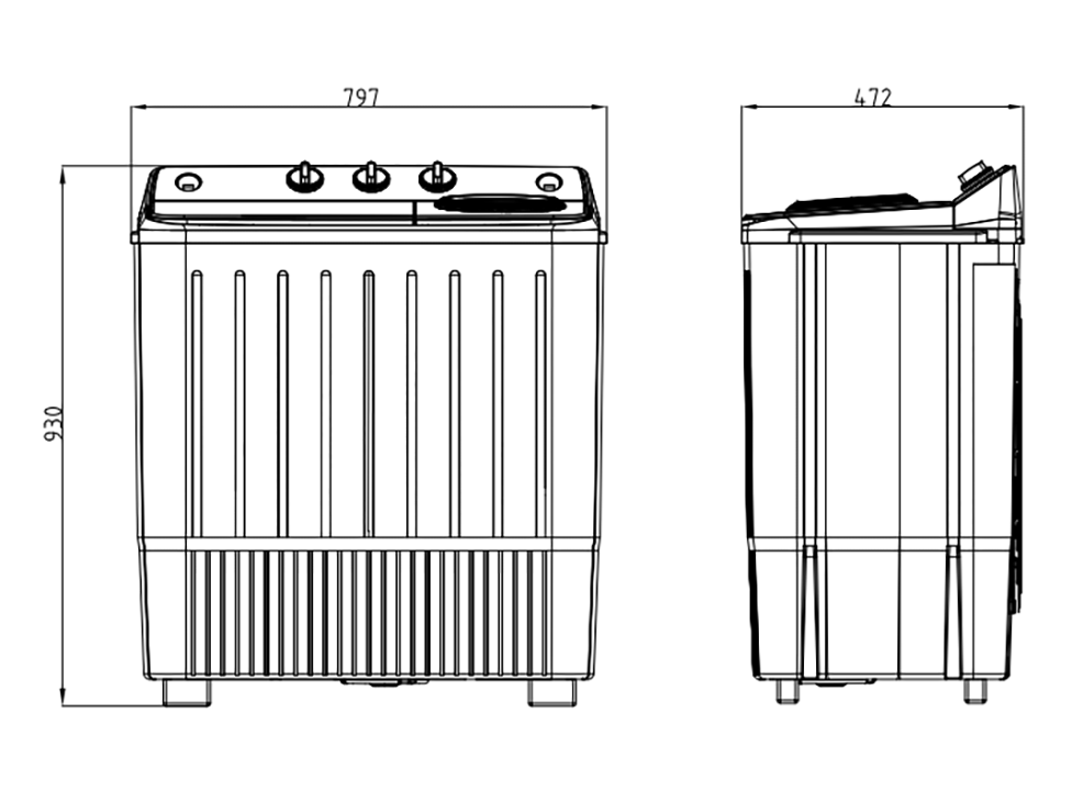 Twin Tub Washing Machine 8.5kg Wash, 5kg Spin NA-W85XG2BMY thumbnail 3