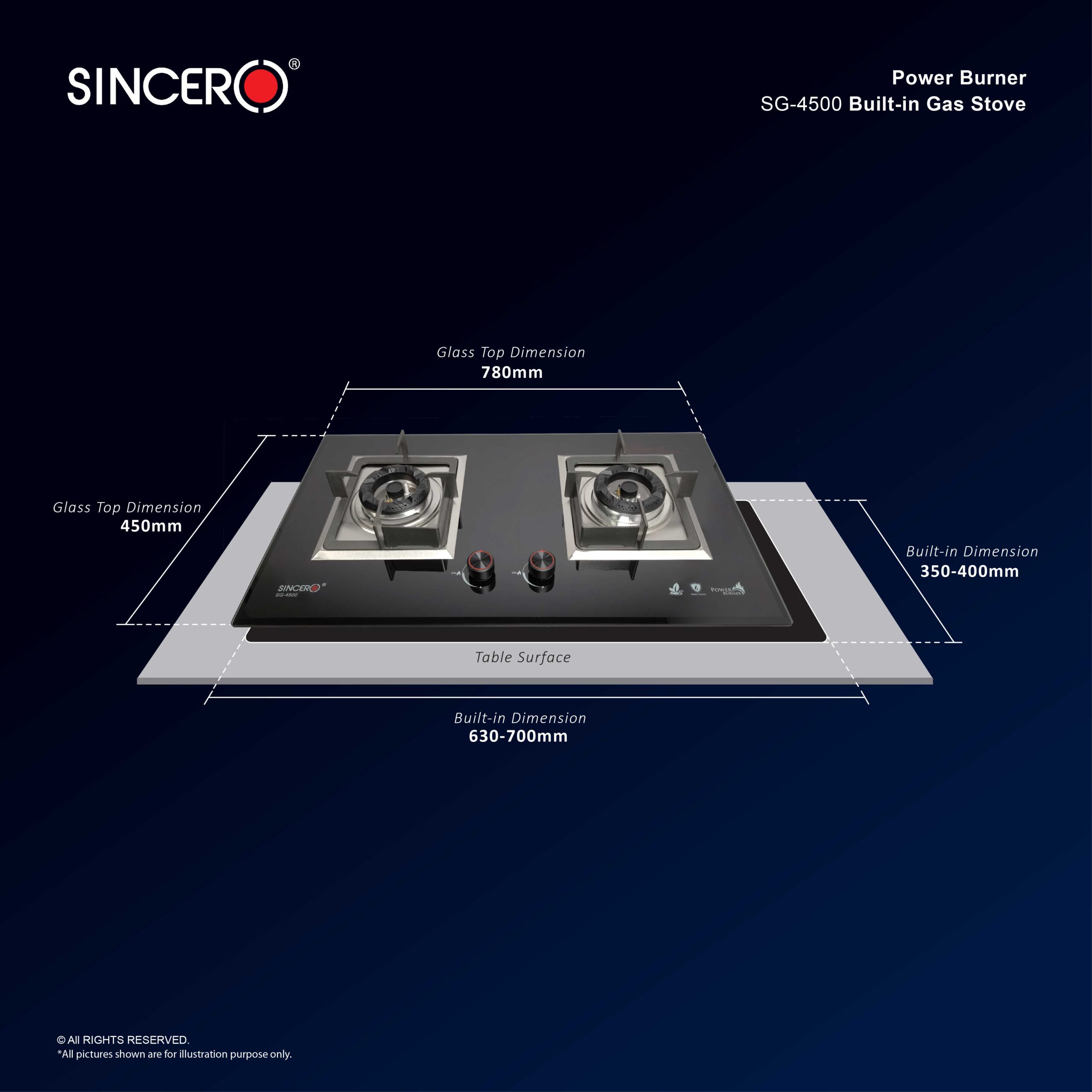 SG-4500 Built-in Gas Stove thumbnail 10